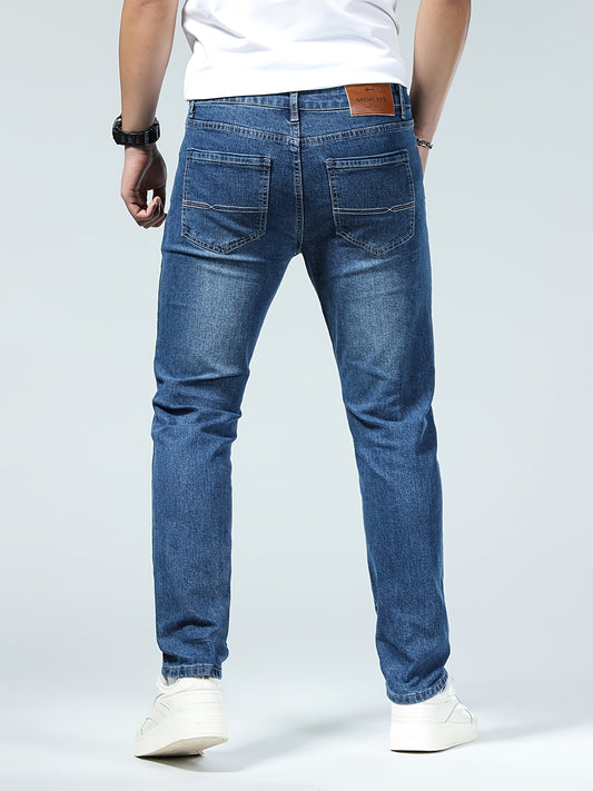 Men's Slim Fit Jeans - Classic Wash Clean Finish Streetwear – Royal Blue – main product image