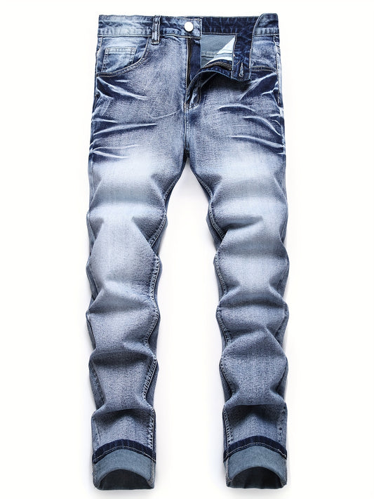 Men's Slim Fit Jeans - Classic Wash Clean Finish – Washed Blue – Blue option – main product image