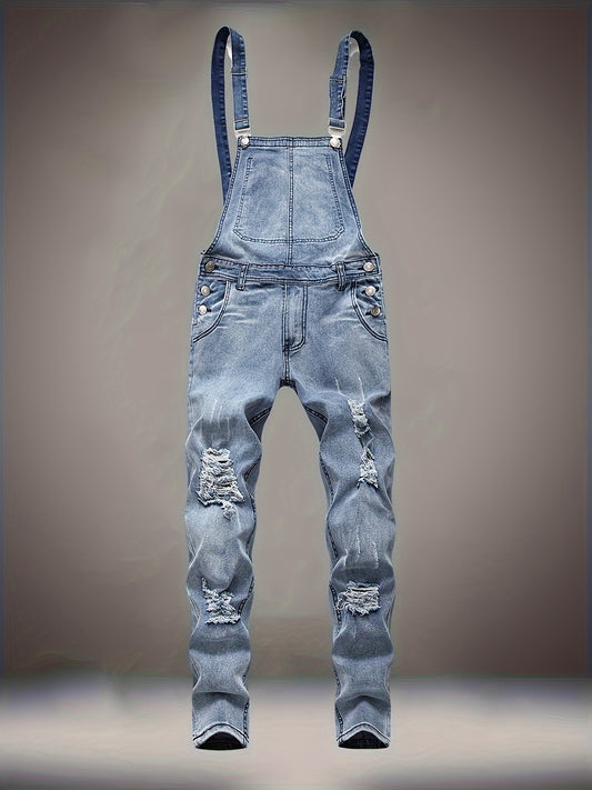 Men's Slim Fit Jeans - Classic Wash Distressed – Classic Rise / Blue Denim Slim-Fit – Blue option – main product image