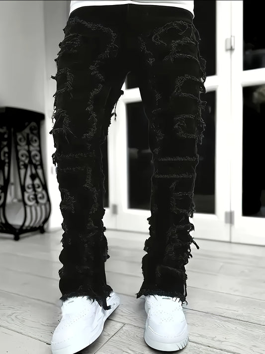 Men's Slim Fit Jeans - Classic Wash Distressed Streetwear – Sizes S–XXXL – main product image