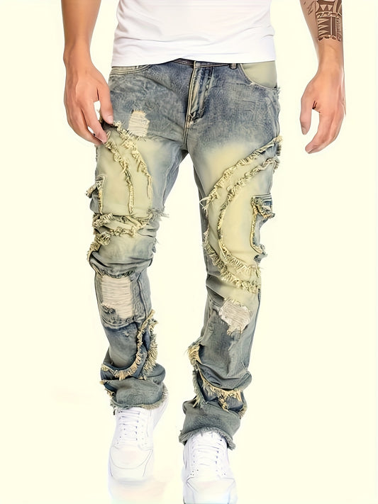 Men's Slim Fit Jeans - Classic Wash Embroidered – main product image