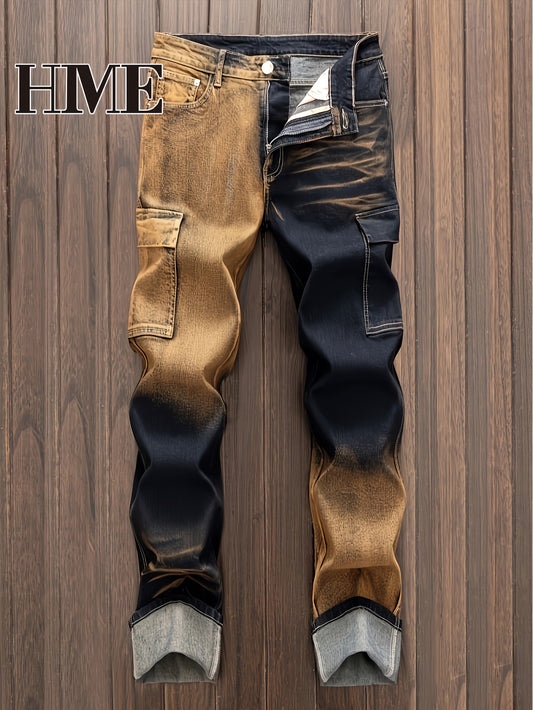 Men's Slim Fit Jeans - Classic Wash Utility Pocket – Yellow option – main product image