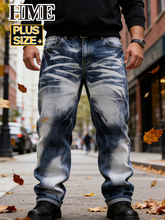 Men's Slim Fit Jeans - Vintage Wash Distressed – Peacock Blue – Blue option – main product image