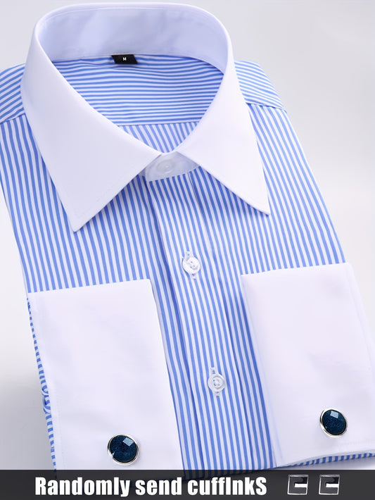 Men's Slim Fit Long Sleeve Dress Shirt - Easy Care – Black option – main product image