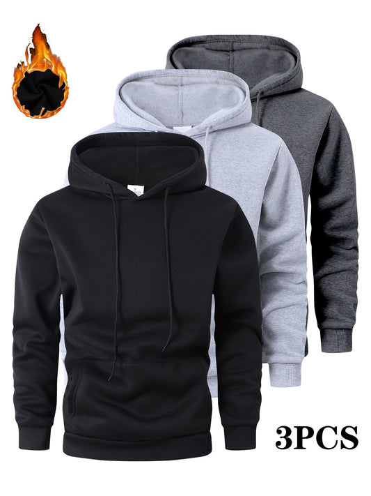 Men's Solid Color Hoodie - Long Sleeve Relaxed Fit – main product image
