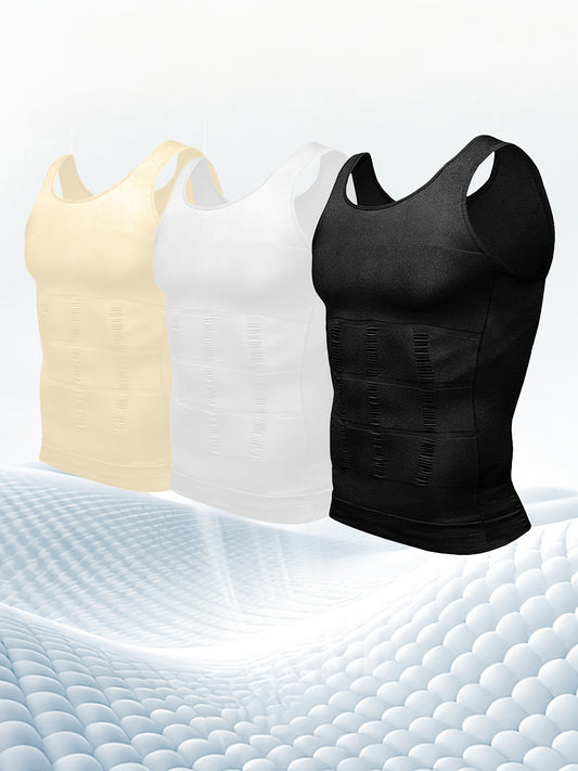 Men's Solid Color Performance Shirt - Sleeveless – Black & White – main product image