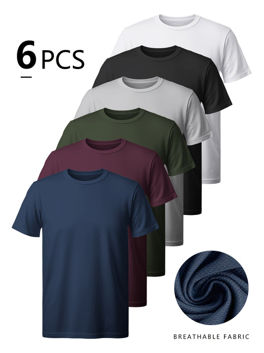 Men's Solid Color Performance T-Shirt - Crew Neck Short Sleeve – Athletic Polyester Quick – main product image