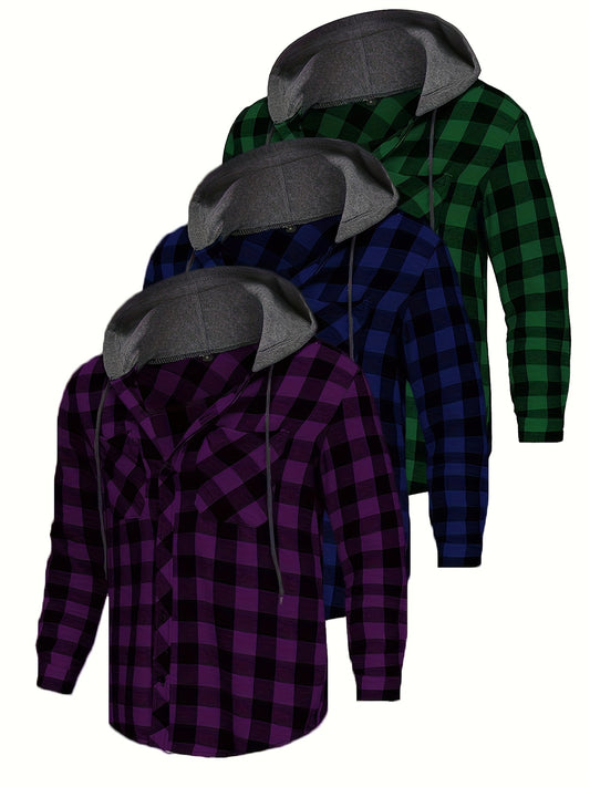 Men's Solid Color Shirt - Collared Long Sleeve – Mixed colors – main product image