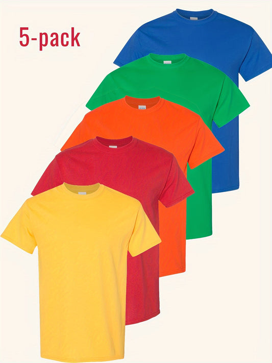 Men's Solid Color T-Shirt - Classic Neck Short Sleeve – Regular Fit – main product image