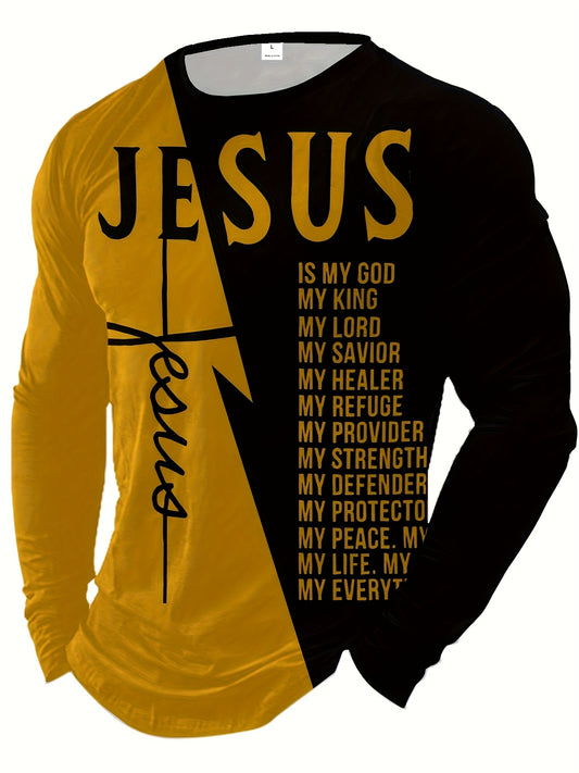 Men's Solid Color T-Shirt - Crew Neck Long Sleeve – main product image