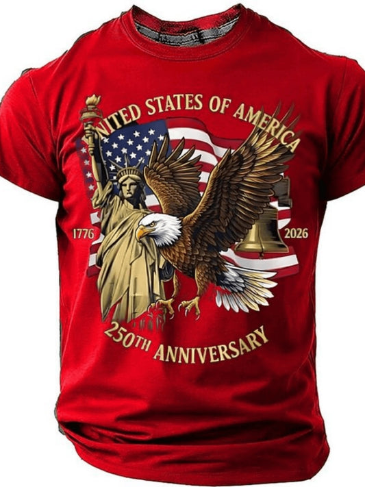 Men's Solid Color T-Shirt - Crew Neck Short Sleeve – Red option – main product image