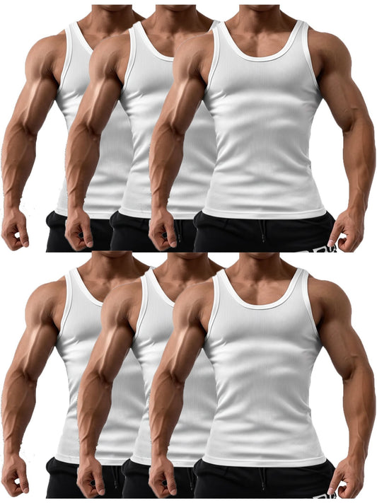 Men's Solid Color Tank Top - Sleeveless – Black / White – main product image