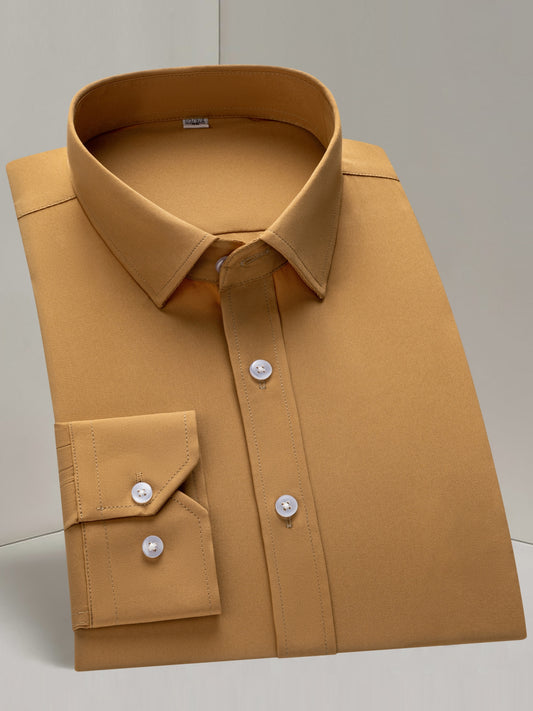 Men's Solid Long Sleeve Dress Shirt - Stretch – main product image