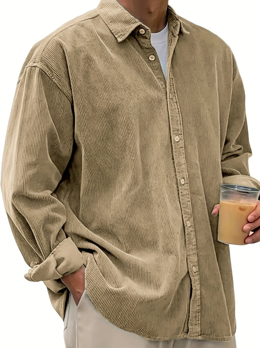 Men's Solid Relaxed Fit Long Sleeve Casual Shirt - Easy Care – main product image