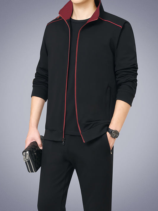 Men's Stand Collar Zip-Up Jacket - Regular Fit Transitional Layer – main product image