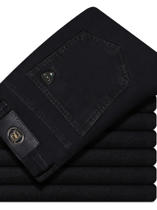Men's Straight Leg Jeans - Black Denim Clean Finish – Classic Rise / Sizes 30–40 – Black option – main product image