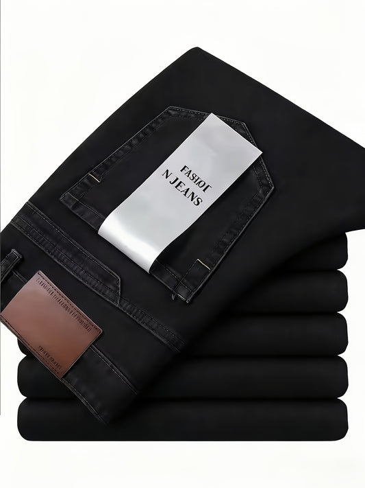 Men's Straight Leg Jeans - Black Denim Clean Finish – Sizes 30–34 – main product image
