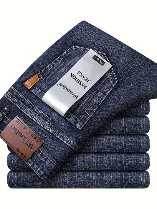 Men's Straight Leg Jeans - Black Denim Clean Finish Streetwear – Black option – main product image
