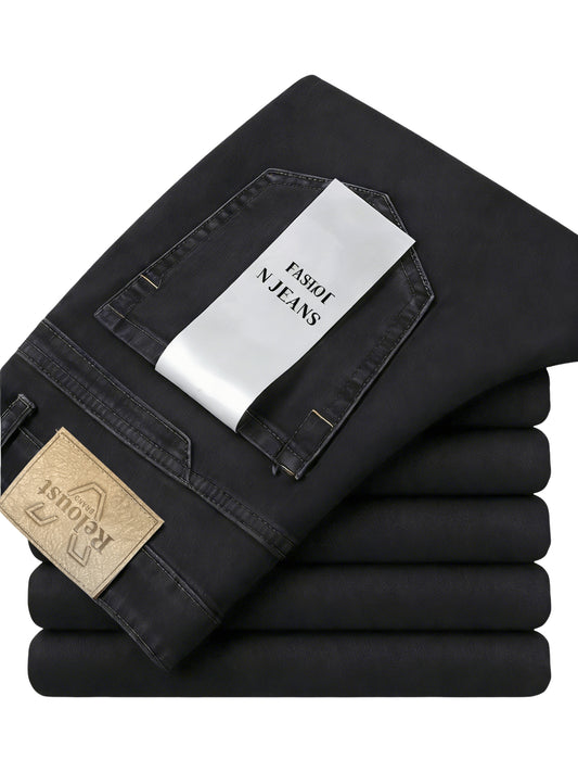 Men's Straight Leg Jeans - Classic Wash Clean Finish – Black Gray (Simple – Black option – main product image