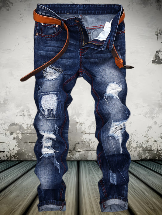 Men's Straight Leg Jeans - Classic Wash Clean Finish – Blue – Blue option – main product image