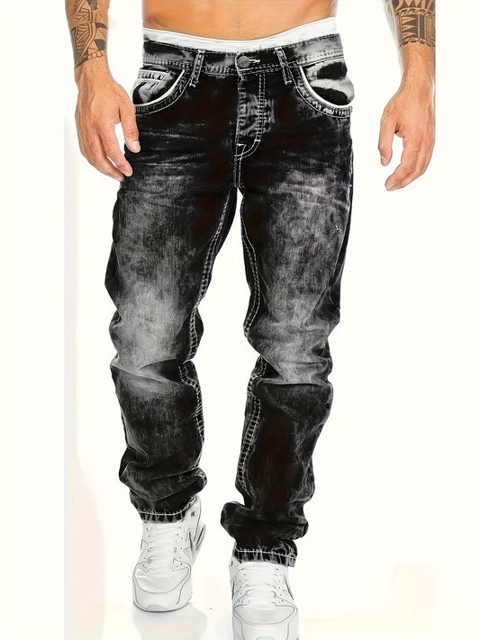 Men's Straight Leg Jeans - Classic Wash Clean Finish – Blue / Sky Blue – Blue option – main product image