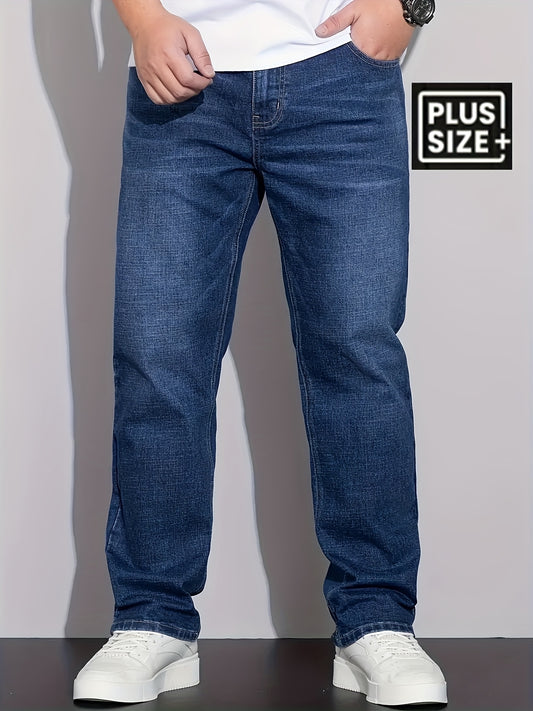 Men's Straight Leg Jeans - Classic Wash Clean Finish Streetwear – Sizes 1XL–6XL – main product image
