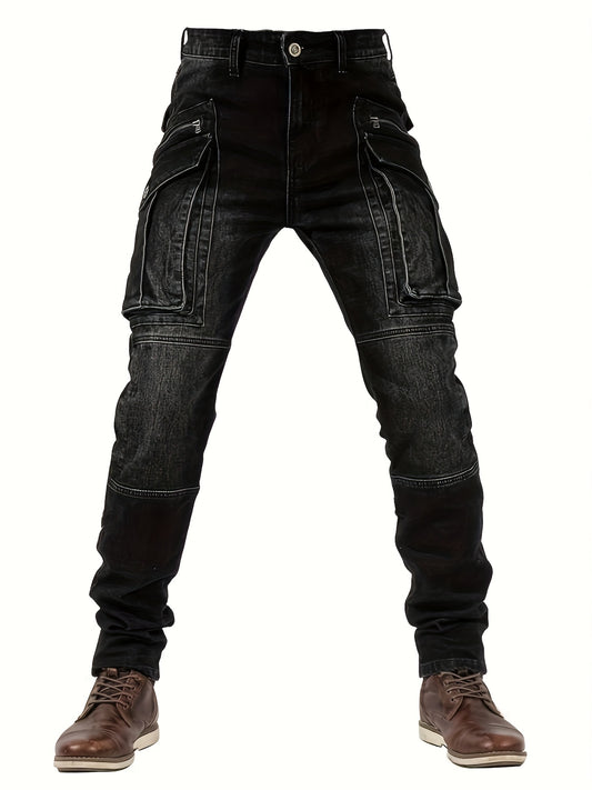 Men's Straight Leg Jeans - Vintage Wash Clean Finish Streetwear – Blue option – main product image
