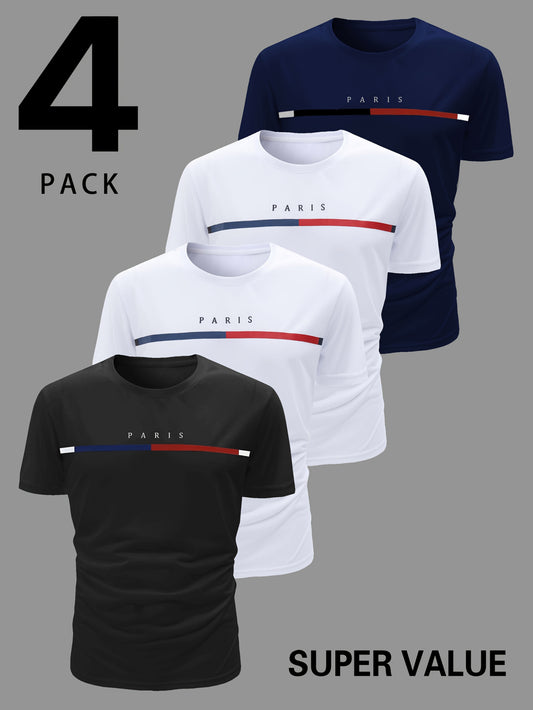 Men's Striped Performance T-Shirt - Crew Neck – main product image