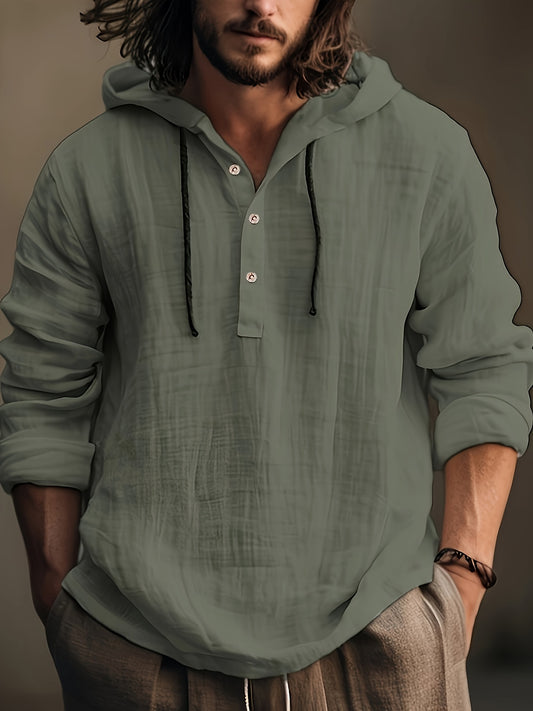 Men's Sweatshirt – Men's fern green Cotton Long-Sleeve Shirt – green option – main product image