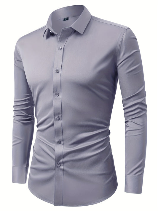 Men's Textured Long Sleeve Dress Shirt - Wrinkle Resistant – main product image