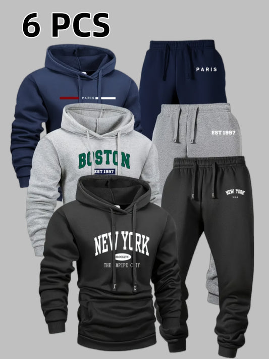 Men's Tracksuit Jacket and Pants Set - City Print Cold-Weather Urban Edition – main product image