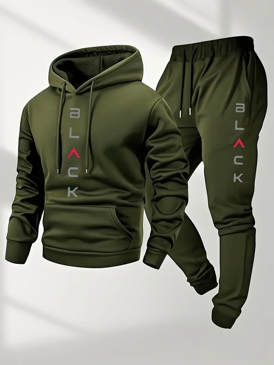 Men's Tracksuit Jacket and Pants Set - Coordinated Cold-Weather Urban Edition – green option – main product image