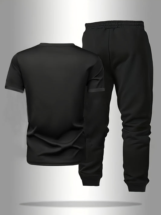 Men's Tracksuit Jacket and Pants Set - Coordinated Summer Style – Black option – main product image