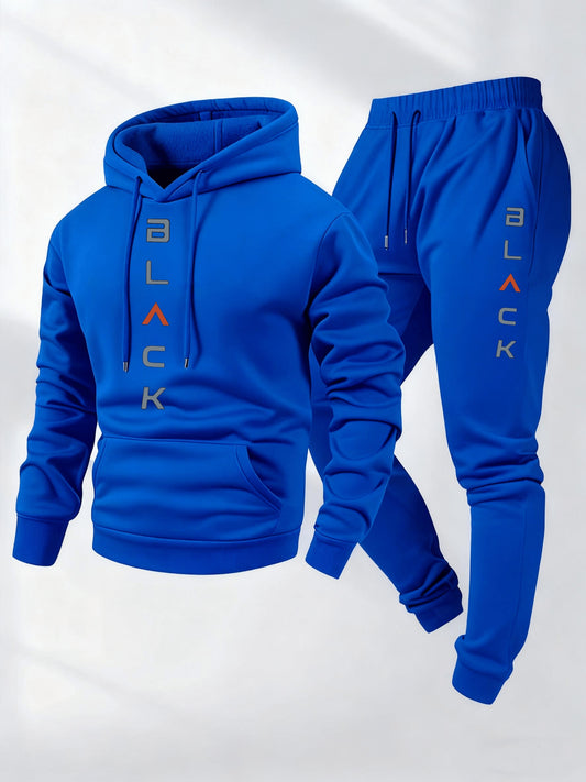 Men's Tracksuit Jacket and Pants Set - Letter Print Cold-Weather Style – main product image