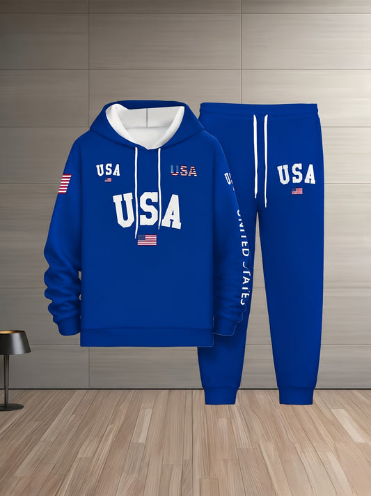 Men's Tracksuit Set - Graphic Print – Black / Grey – main product image