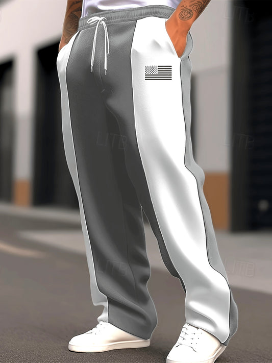 Men's Trousers – Men's Light Grey Polyester Printed Pants – Grey option – main product image