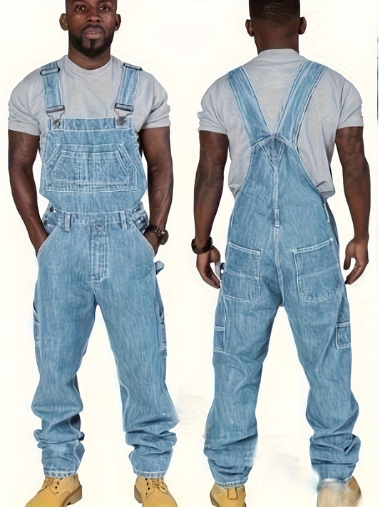 Men's Utility Jumpsuit - Multi-Pocket Denim – Blue option – main product image