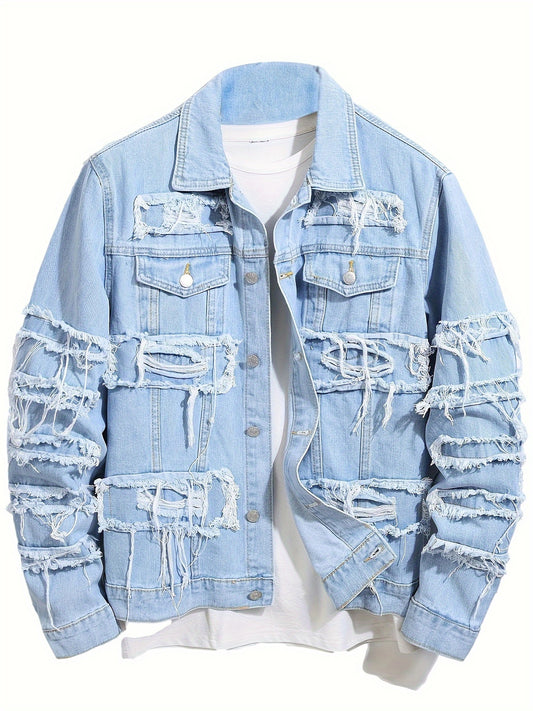 Men's Versatile Denim Pullover Coat – Sizes S–XXL – main product image