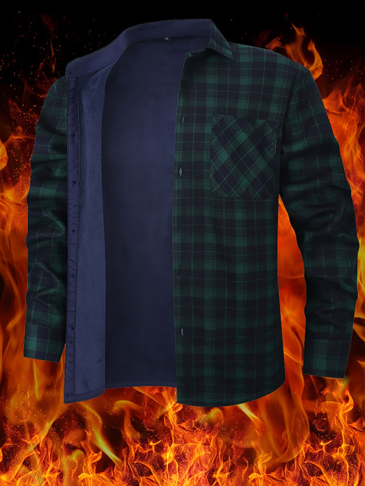 Men's Versatile Plaid Single-Breasted Jacket – Red option – main product image
