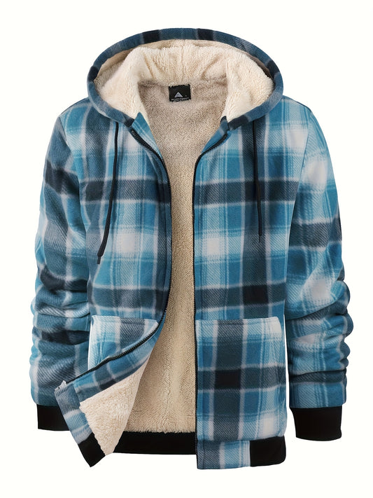 Men's Versatile Plaid Zip-Up Jacket – main product image