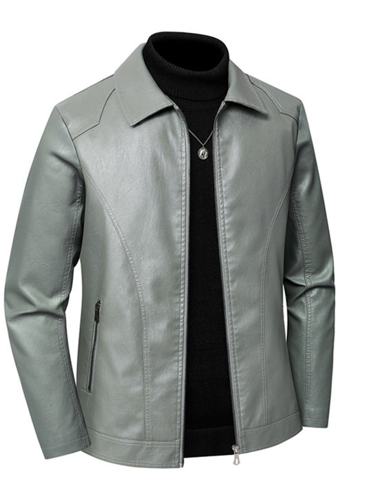 Men's Versatile Zip-Up Jacket – Black / Beige – main product image