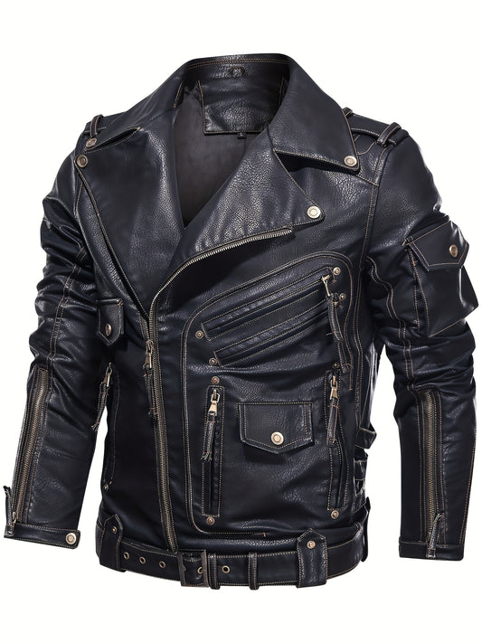Men's Versatile Zip-Up Jacket – Black Polyester – Black option – main product image
