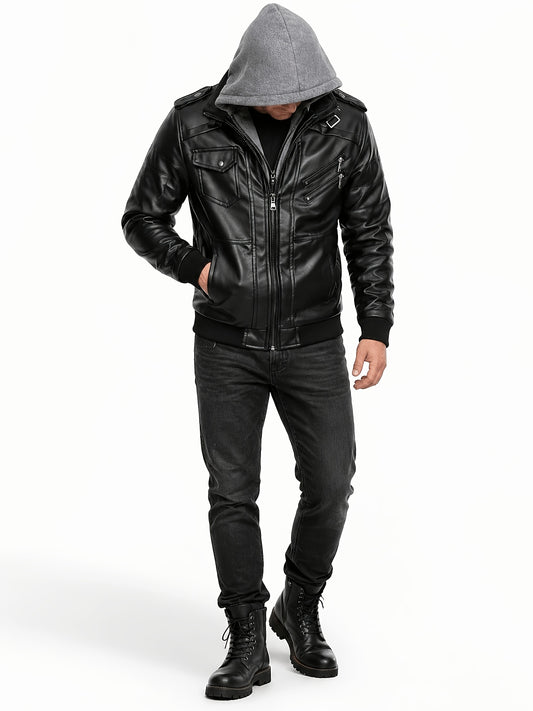 Men's Versatile Zip-Up Jacket – Sizes L–XXXL – Black option – main product image
