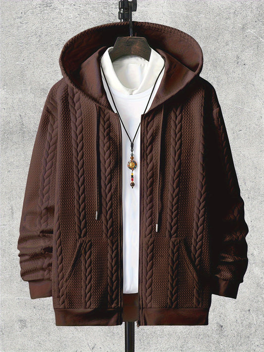 Men's Versatile Zip-Up Jacket – Sizes M–XXXL – Brown option – main product image