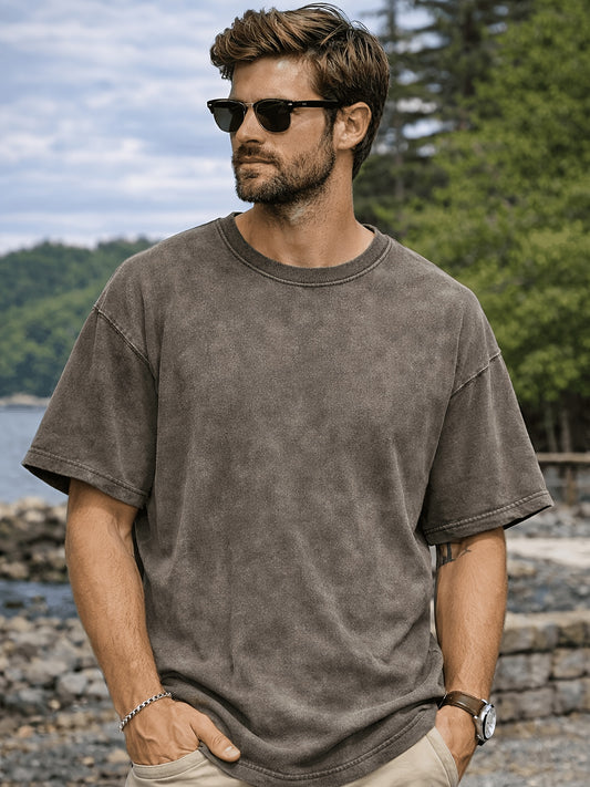Men's Vintage T-Shirt - Round Neck Short Sleeve – 100% cotton – main product image