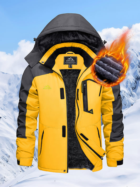 Men's Waterproof Fleece Zip-Up Coat – green option – main product image