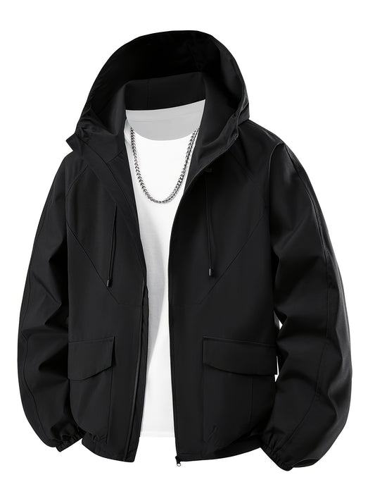 Men's Windproof Pullover Coat – White option – main product image