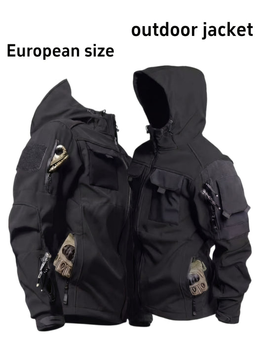 Men's Windproof Zip-Up Coat – Color C / Color B – main product image