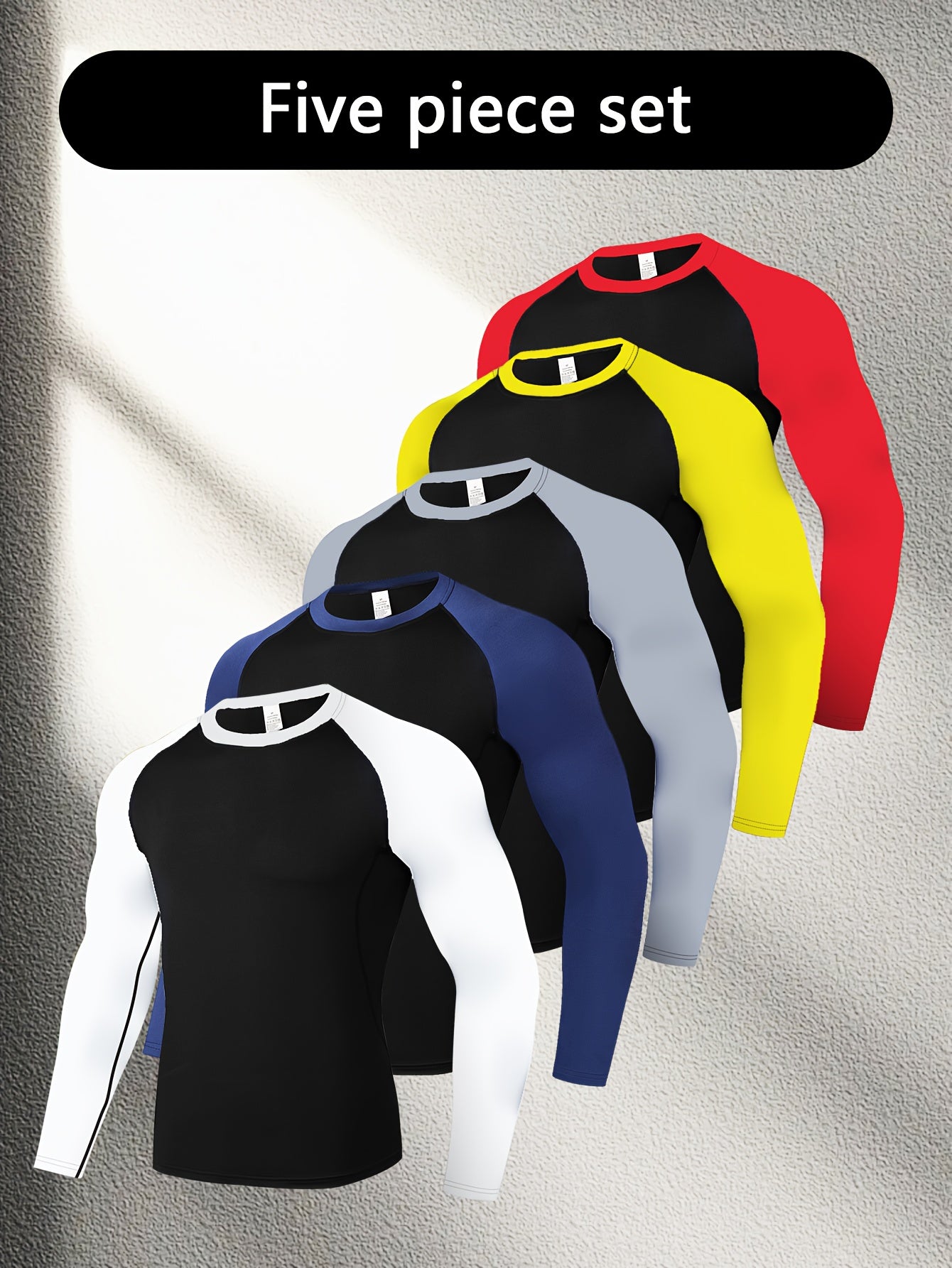 Men's Color Block Sports Shirts – Black color-block design – view 2