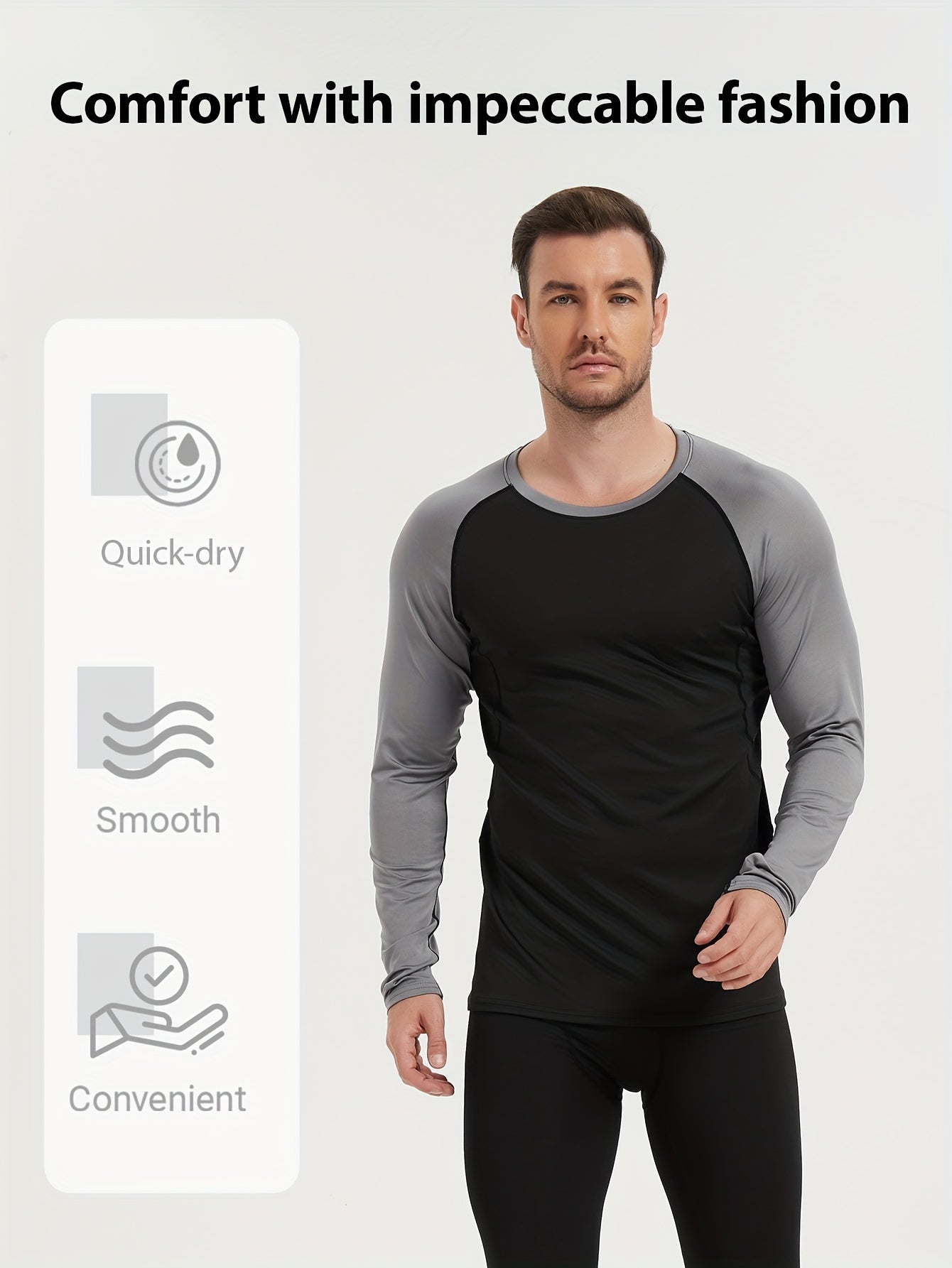 Men's Color Block Sports Shirts – Black color-block design – view 4